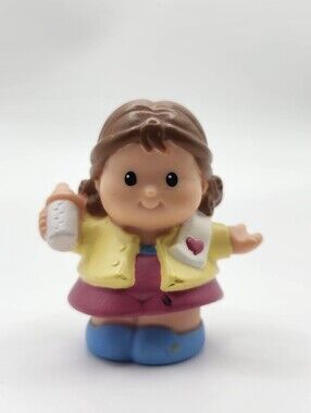 Vintage Fisher-Price Little People Mom with Baby Bottle (2001) Burp Cloth Family